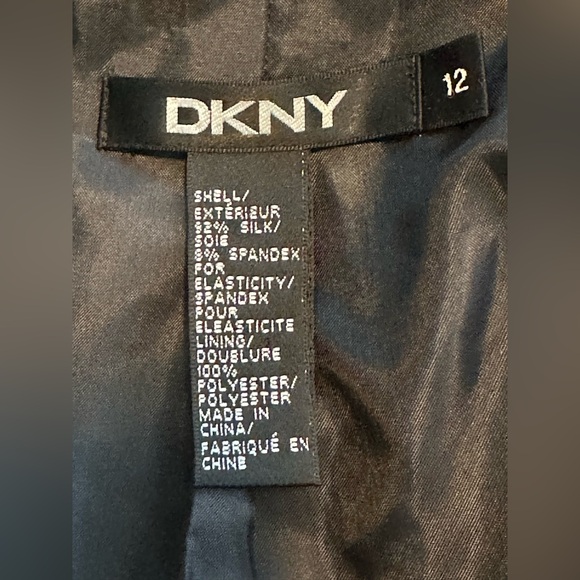DKNY Black Silk Blazer Size 12 NWT - Picture 2 of 6
